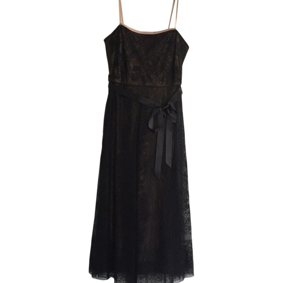 BCBG Embroidered Tulle Black Cocktail Dress - Picture 1 of 6